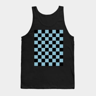 Non Photo Blue and Black Chessboard Pattern Tank Top